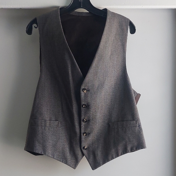 Wool Vest Satin Adjustable Back XL Academia Preppy Casual - Picture 1 of 5